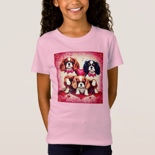T-shirt fille coeurs Cavalier (Devant)
