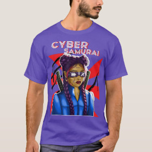 T-shirt Fille Cyber Samouraï Gamer Katana Art Japonais Vir
