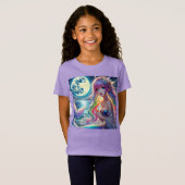 T-Shirt Fille d'anime chantant clair de lune pixie mermaid (Devant entier)