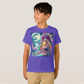 T-shirt Fille d'anime chantant clair de lune pixie mermaid (Devant entier)