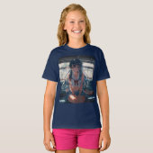 T-shirt Fille d'anime dans un train (Devant entier)