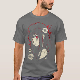 T-shirt Fille d'anime d'horreur Dark Indie Gothique Alt Ja
