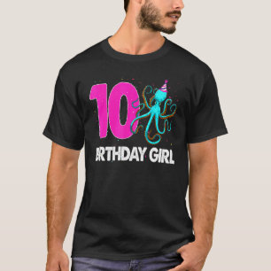 T-shirt Fille d'anniversaire 10 Octopus Love