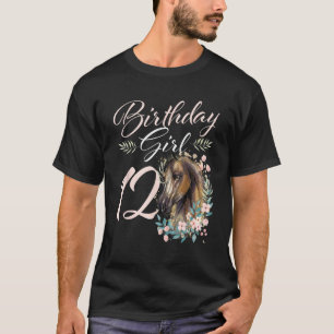 T-shirt Fille d'anniversaire 12 ans passionnée de chevaux