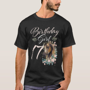 T-shirt Fille d'anniversaire 17 ans Cheval 17 Ans