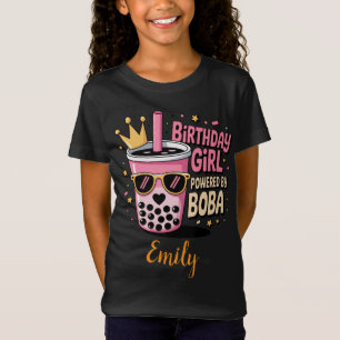 T-Shirt Fille d'anniversaire alimentée par une fête de thé