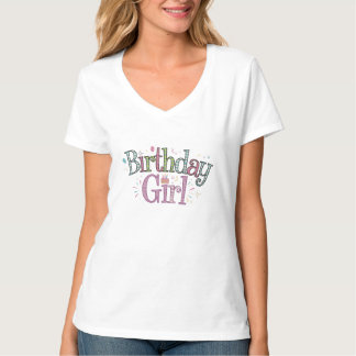 T-shirt Fille d'anniversaire colorée