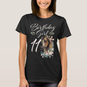 T-shirt Fille d'anniversaire de 11 ans Cheval 11 Ans
