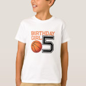 T-shirt Fille d'anniversaire de basket-ball (Devant)