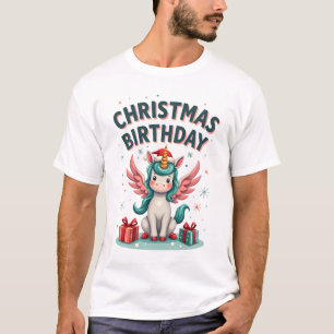 T-shirt Fille d'anniversaire de Noël vintage Licorne Migno