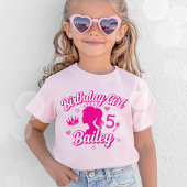 T-shirt fille d'anniversaire de poupée rose, migno