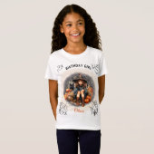 T-shirt fille d'anniversaire d'Halloween (Devant entier)
