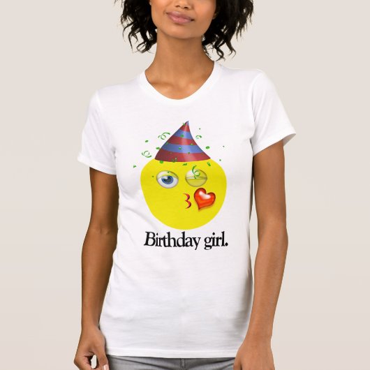 T-shirt Fille d'anniversaire Emoji (Devant)