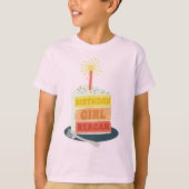 T-shirt Fille d'anniversaire gâteau et bougie Anniversaire (Devant)