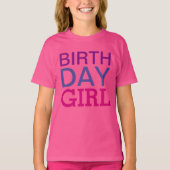 T-shirt Fille d'anniversaire moderne Hot rose Custom Numér (Devant)