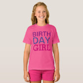 T-shirt Fille d'anniversaire moderne Hot rose Custom Numér (Devant entier)