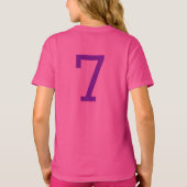 T-shirt Fille d'anniversaire moderne Hot rose Custom Numér (Dos)
