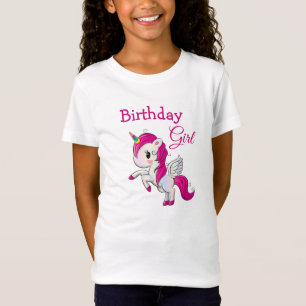 T-Shirt Fille d'anniversaire Pink Unicorn Chemise fille