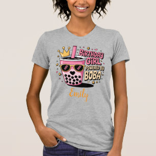 T-shirt Fille d'anniversaire propulsée par Boba Bubble Tea