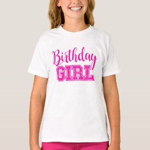 T-shirt fille d'anniversaire rose
