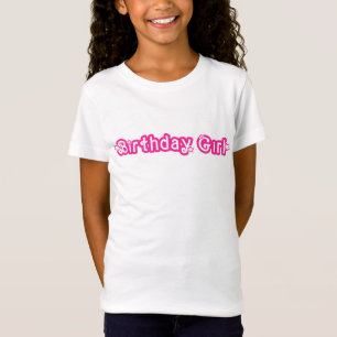 T-Shirt Fille d'anniversaire rose et blanc avec des étoile