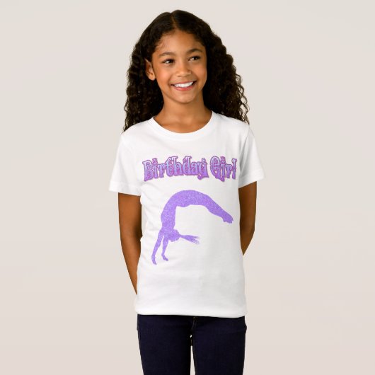 T-shirt "Fille d'anniversaire" Sparkly Gymnast (Devant entier)