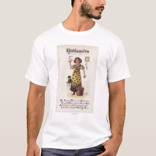 T-shirt Fille dans la robe de chat noir avec le chat noir