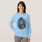 T-shirt Fille dans le chapeau bleu (Devant entier)