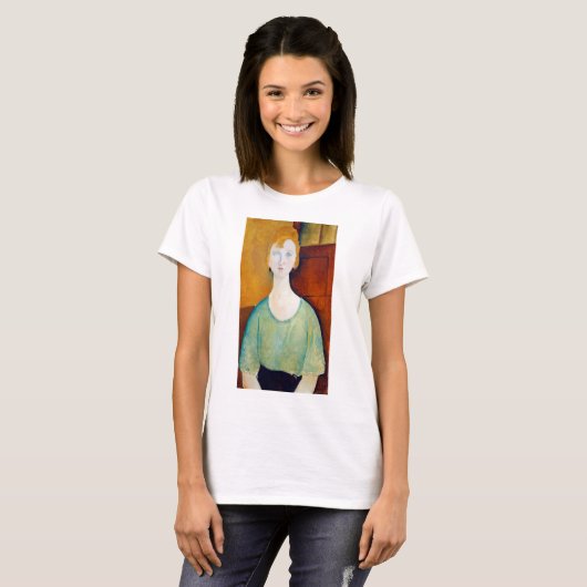 T-shirt Fille dans une blouse verte, Modigliani (Devant entier)