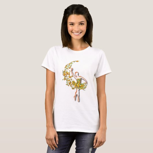 T-shirt fille danseuse de ballet Ballerina - peint (Devant entier)