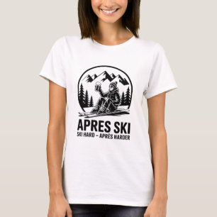 T-shirt Fille d'après-ski avec autocollant de montagne de