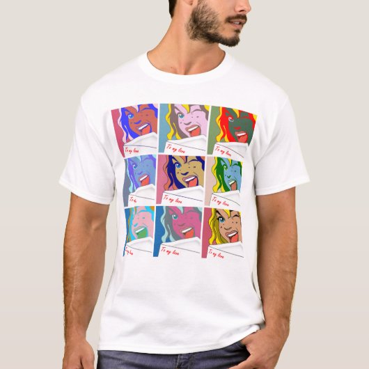 T-SHIRT FILLE D'ART DE POP (Devant)