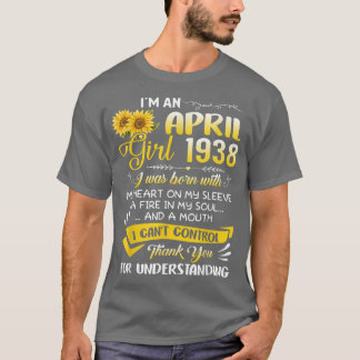 T-shirt Fille d'avril 1938 Tournesol 84e anniversaire