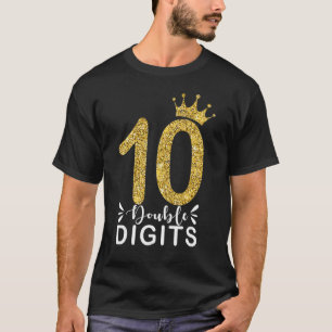 T-shirt Fille de 10 ans Double Chiffres 10ème Anniversair