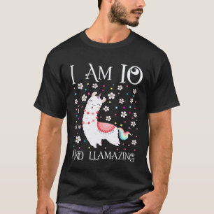T-shirt Fille de 10 ans Lama 10ème Anniversaire Llamazing