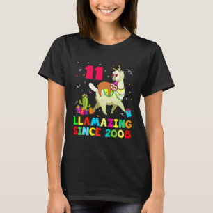 T-shirt Fille de 11 ans 11e anniversaire Paresseux chevauc