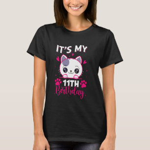 T-shirt Fille de 11 ans Anniversaire Chat Pour Fille C'est