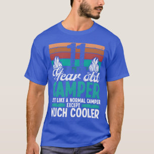 T-shirt Fille de 11 ans campeuse scoutant camping 11 Anniv