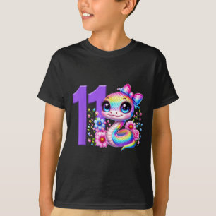 T-shirt Fille de 11 ans Snake Party Arc-en-ciel Coquette B
