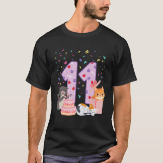 T-shirt Fille de 11 ans tenue de chat mignonne 11 ans bd