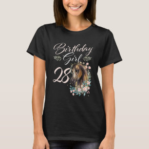 T-shirt Fille de 28 ans Cheval 28 ans Fête d'anniversaire