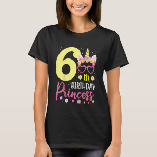 T-shirt Fille de 6 ans Licorne Fête d'anniversaire 6 ans P