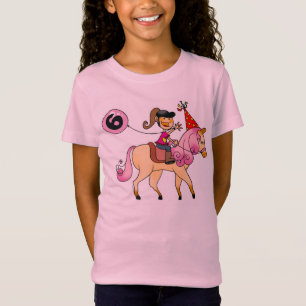 T-Shirt fille de 6 ans sur un poney