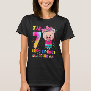 T-shirt Fille de 7 ans Awesome Princesse Cute Pig 7th Bi