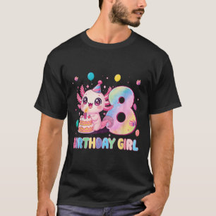 T-shirt Fille de 8 ans d'anniversaire Axolotl mignon 8 ans