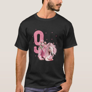 T-shirt Fille de 9 ans pour son anniversaire Amoureuse de