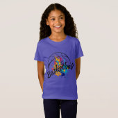 T-shirt fille de basket-ball d'aquarelle (Devant entier)
