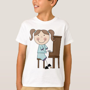 T-shirt Fille de bâton jouant le piano