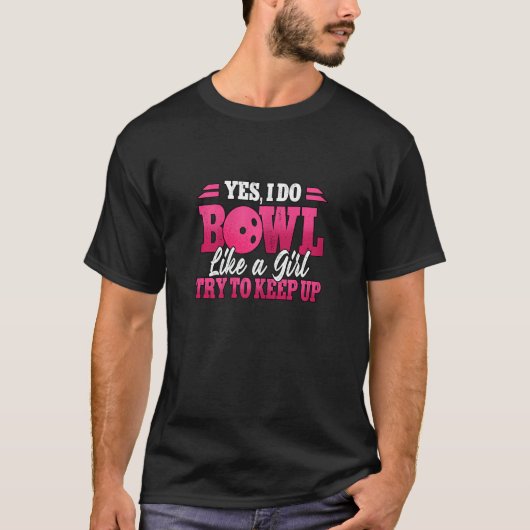 T-shirt Fille de bowling féminin (Devant)