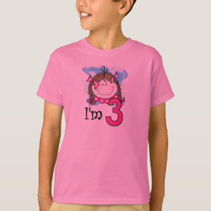 T-shirt Fille de brune j'ai trois ans